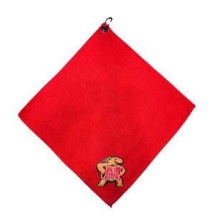 Maryland Red Golf Towel with Embroidered Logo and Clip